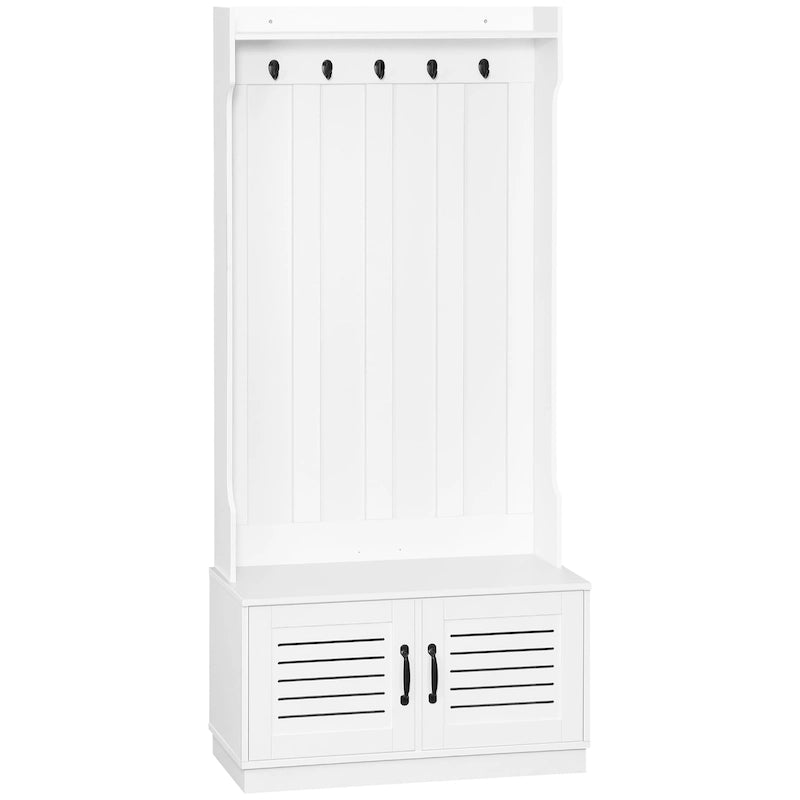 Banc porte-manteau d'entrée avec rangement à chaussures
