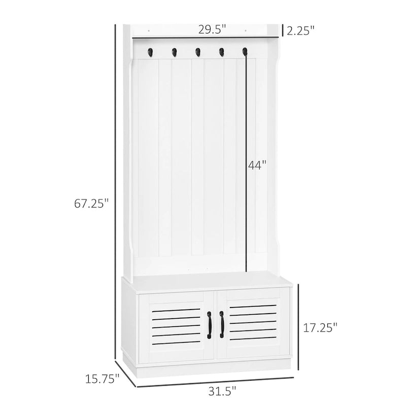 Banc porte-manteau d'entrée avec rangement à chaussures