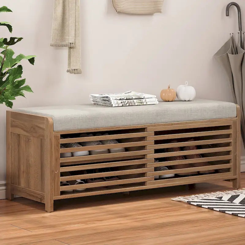 Banc de rangement volet avec meuble à chaussures
