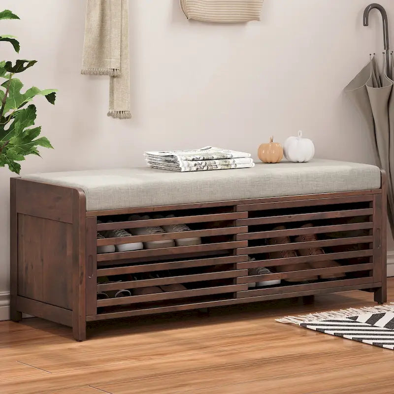 Banc de rangement volet avec meuble à chaussures