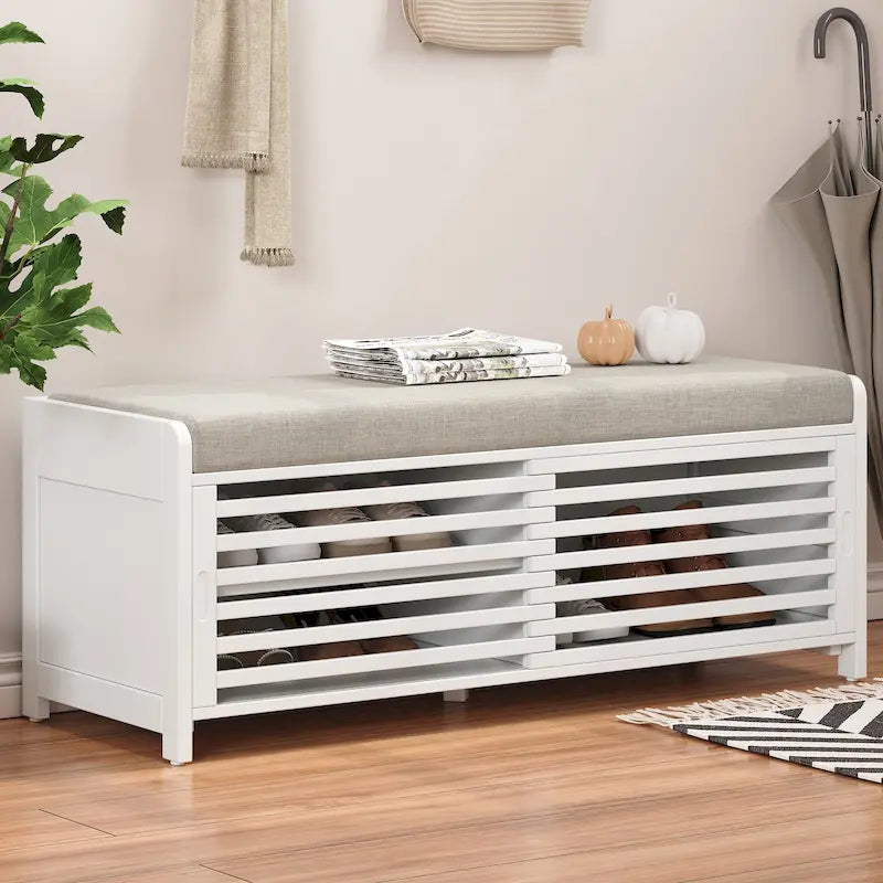 Banc de rangement volet avec meuble à chaussures