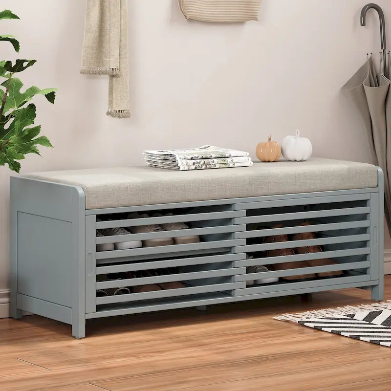 Banc de rangement volet avec meuble à chaussures