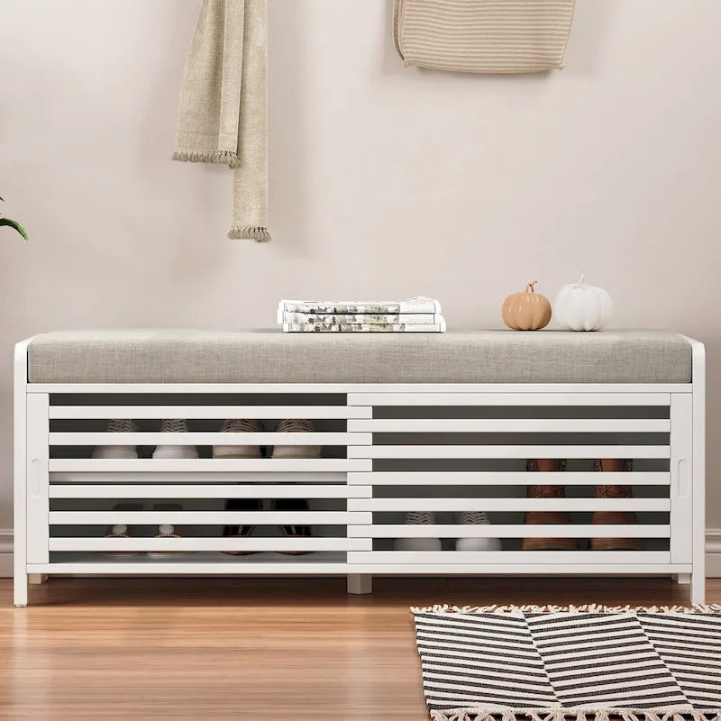 Banc de rangement volet avec meuble à chaussures