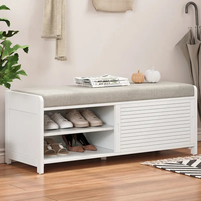 Banc de rangement volet avec meuble à chaussures