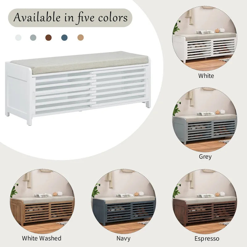 Banc de rangement volet avec meuble à chaussures