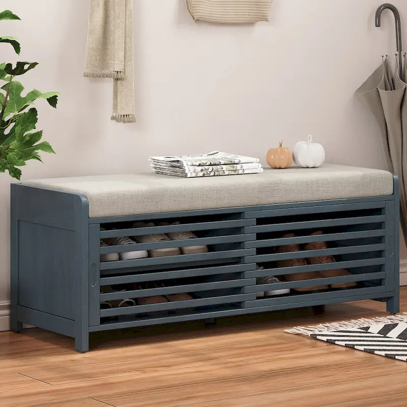 Banc de rangement volet avec meuble à chaussures