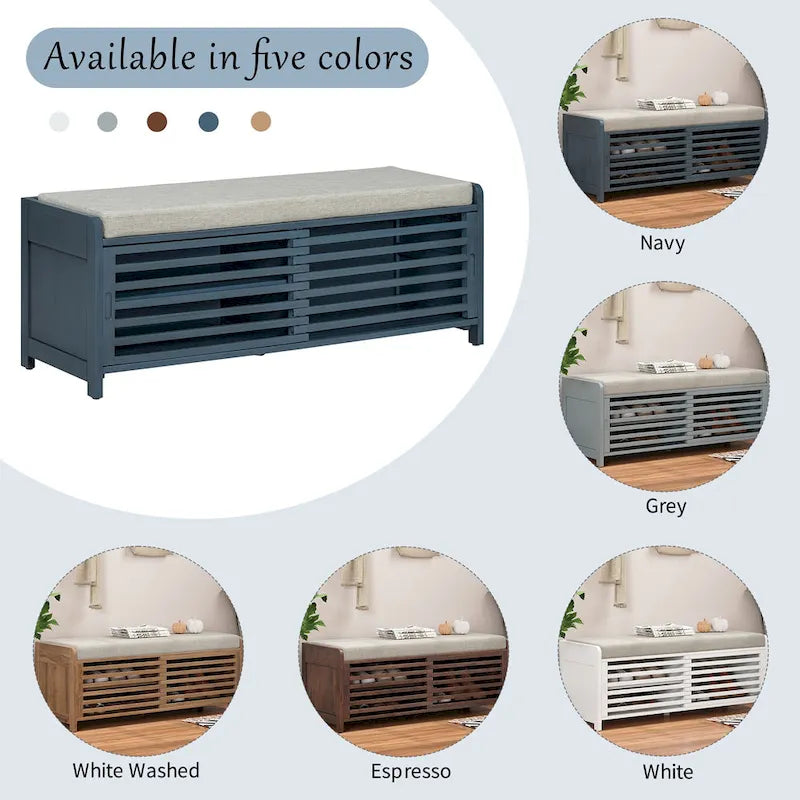 Banc de rangement volet avec meuble à chaussures