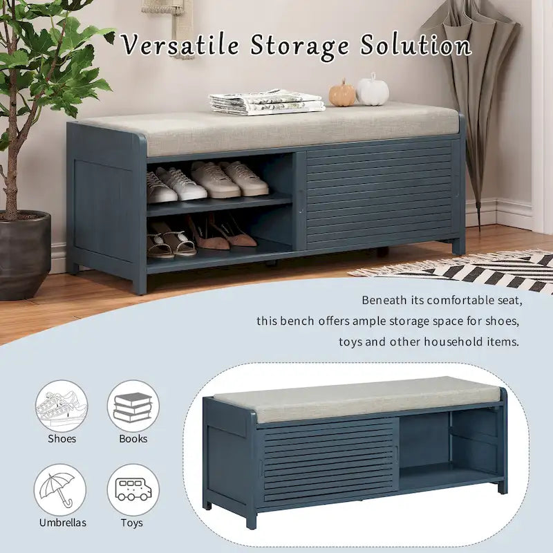 Banc de rangement volet avec meuble à chaussures