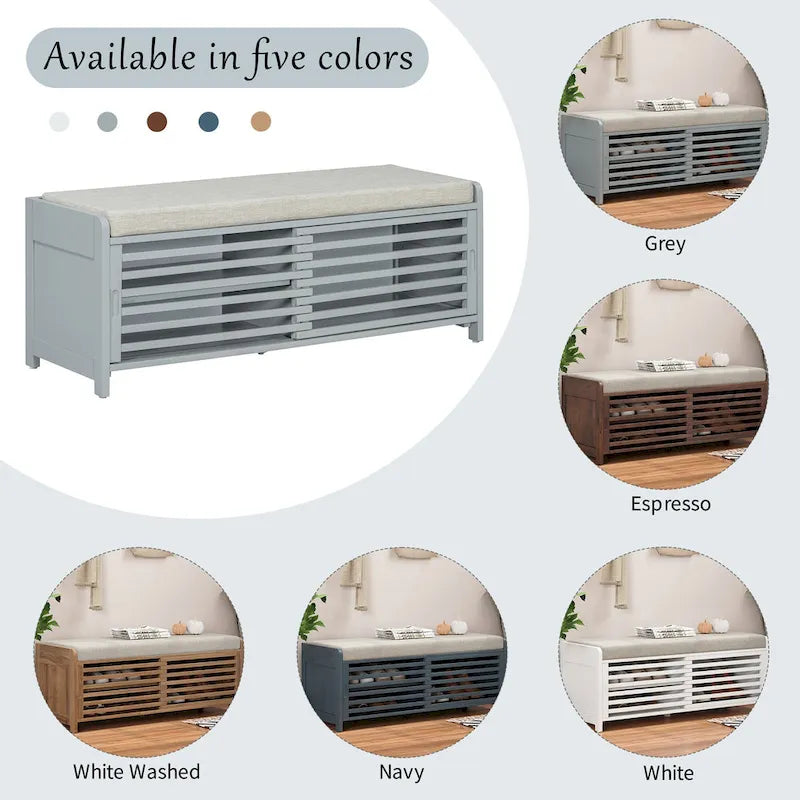 Banc de rangement volet avec meuble à chaussures