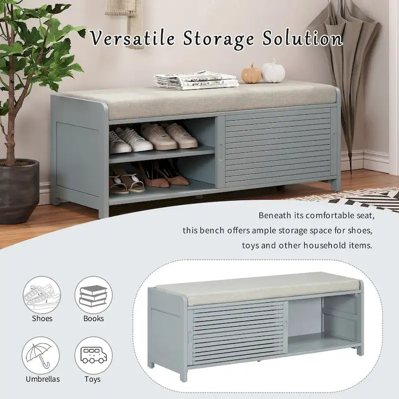 Banc de rangement volet avec meuble à chaussures