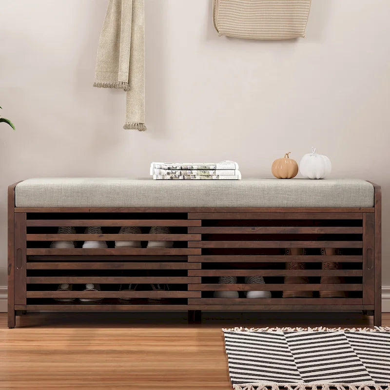Banc de rangement volet avec meuble à chaussures
