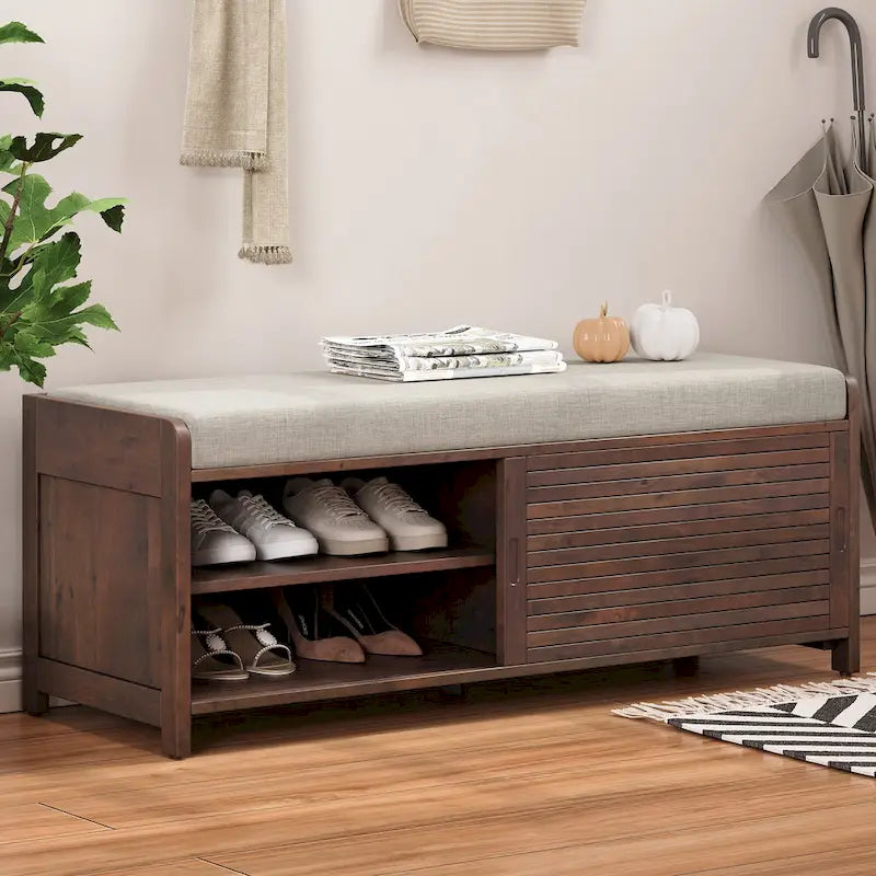 Banc de rangement volet avec meuble à chaussures