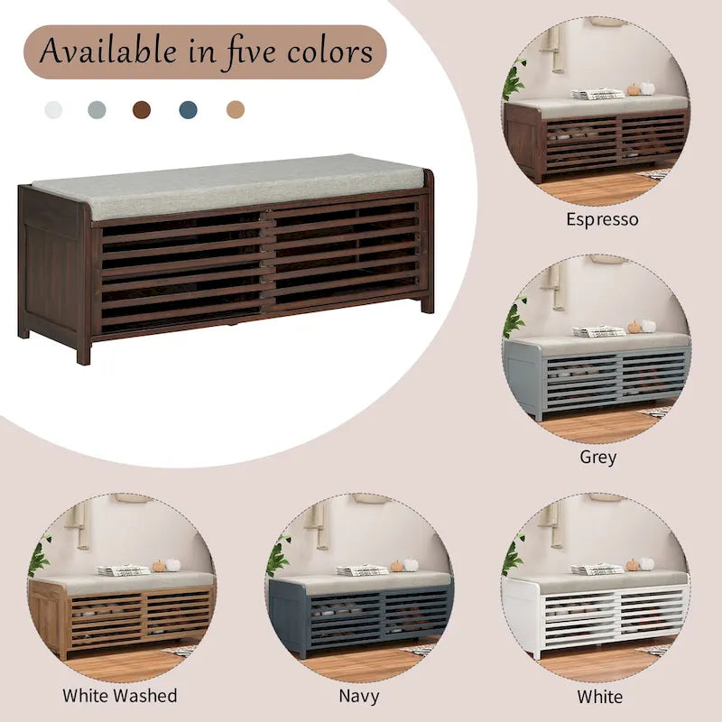 Banc de rangement volet avec meuble à chaussures