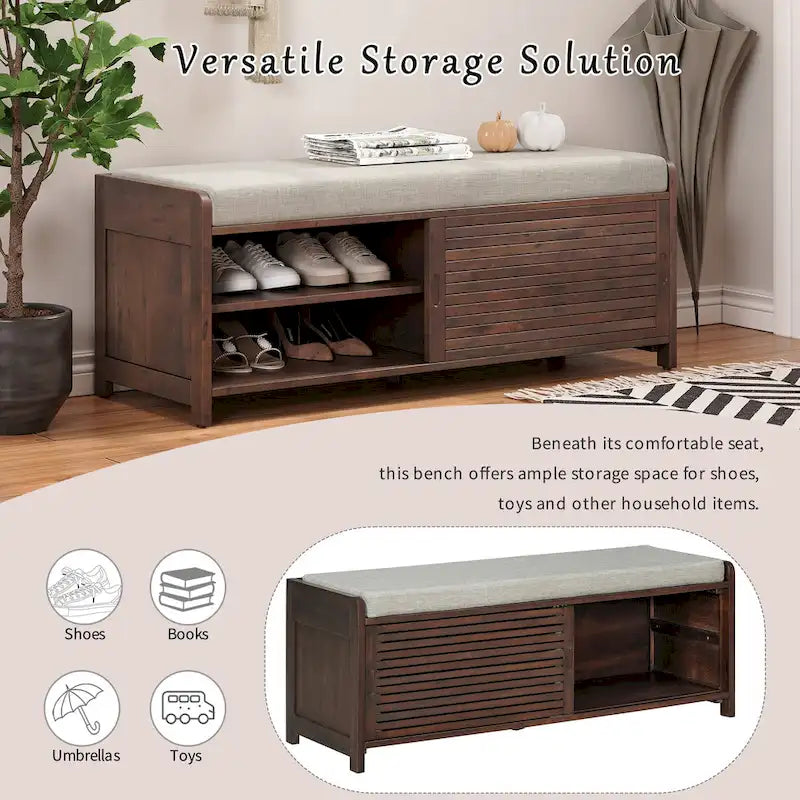 Banc de rangement volet avec meuble à chaussures