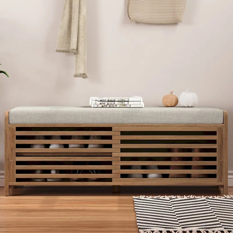 Banc de rangement volet avec meuble à chaussures