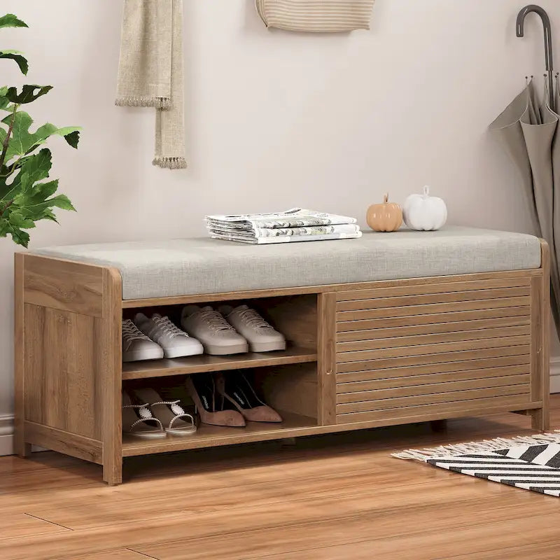 Banc de rangement volet avec meuble à chaussures