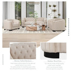 64.3 Canapé deux places en velours, canapé deux places moderne avec coussin d'assise épais amovible, canapé deux places pour 2 personnes