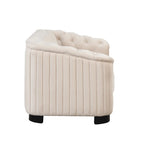 64.3 Canapé deux places en velours, canapé deux places moderne avec coussin d'assise épais amovible, canapé deux places pour 2 personnes
