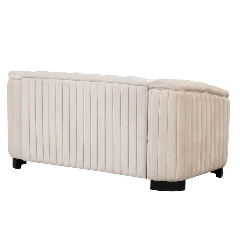 64.3 Canapé deux places en velours, canapé deux places moderne avec coussin d'assise épais amovible, canapé deux places pour 2 personnes