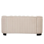64.3 Canapé deux places en velours, canapé deux places moderne avec coussin d'assise épais amovible, canapé deux places pour 2 personnes