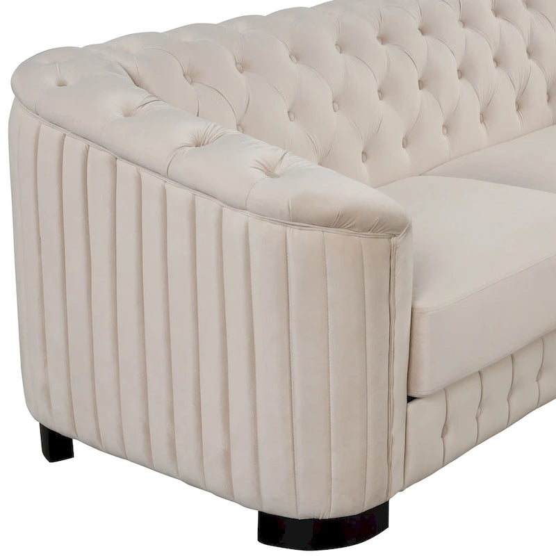 64.3 Canapé deux places en velours, canapé deux places moderne avec coussin d'assise épais amovible, canapé deux places pour 2 personnes