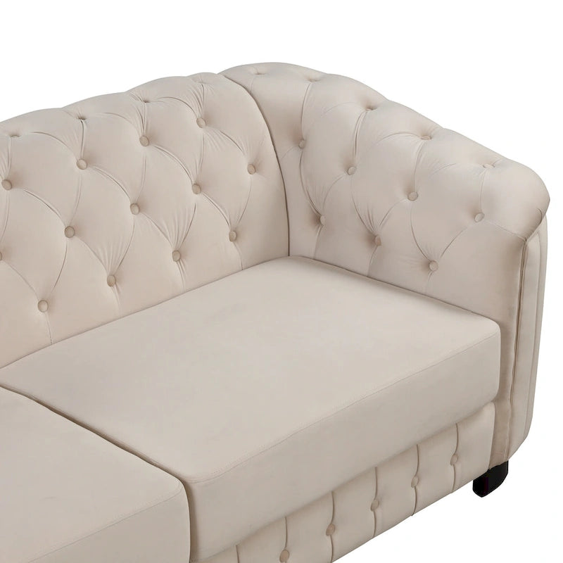 64.3 Canapé deux places en velours, canapé deux places moderne avec coussin d'assise épais amovible, canapé deux places pour 2 personnes