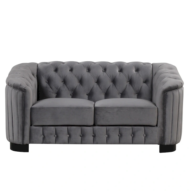 64.3 Canapé deux places en velours, canapé deux places moderne avec coussin d'assise épais amovible, canapé deux places pour 2 personnes