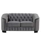 64.3 Canapé deux places en velours, canapé deux places moderne avec coussin d'assise épais amovible, canapé deux places pour 2 personnes