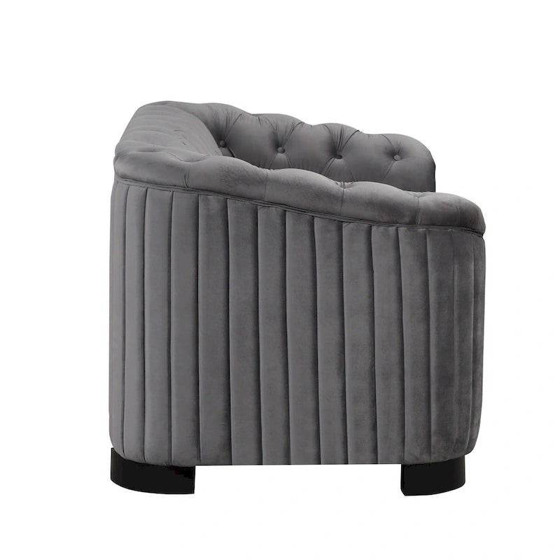 64.3 Canapé deux places en velours, canapé deux places moderne avec coussin d'assise épais amovible, canapé deux places pour 2 personnes