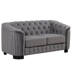 64.3 Canapé deux places en velours, canapé deux places moderne avec coussin d'assise épais amovible, canapé deux places pour 2 personnes