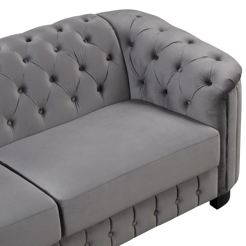 64.3 Canapé deux places en velours, canapé deux places moderne avec coussin d'assise épais amovible, canapé deux places pour 2 personnes