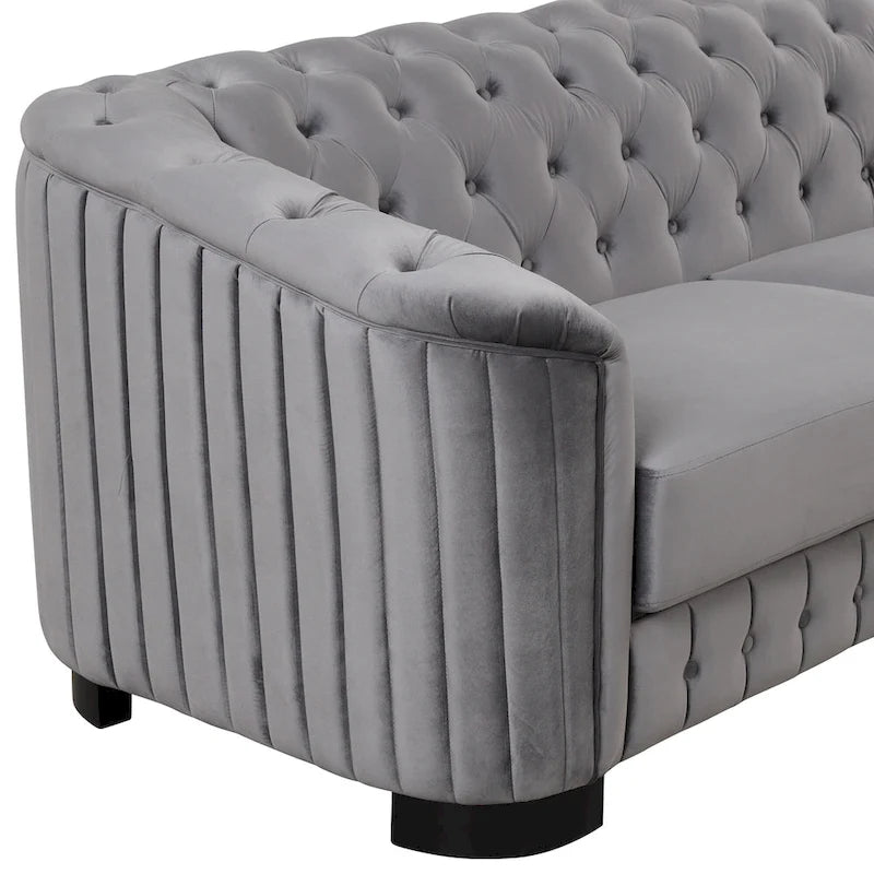 64.3 Canapé deux places en velours, canapé deux places moderne avec coussin d'assise épais amovible, canapé deux places pour 2 personnes