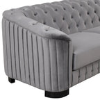 64.3 Canapé deux places en velours, canapé deux places moderne avec coussin d'assise épais amovible, canapé deux places pour 2 personnes