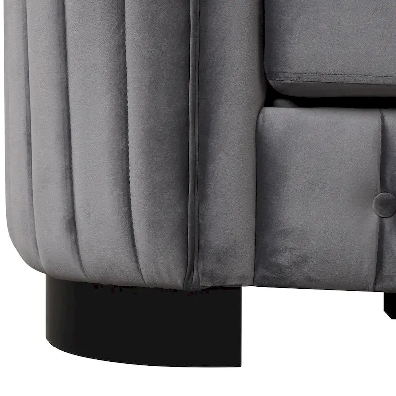 64.3 Canapé deux places en velours, canapé deux places moderne avec coussin d'assise épais amovible, canapé deux places pour 2 personnes