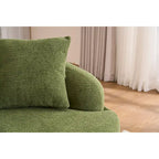 Canapé d'angle en chenille en forme de L avec méridienne et 4 oreillers
