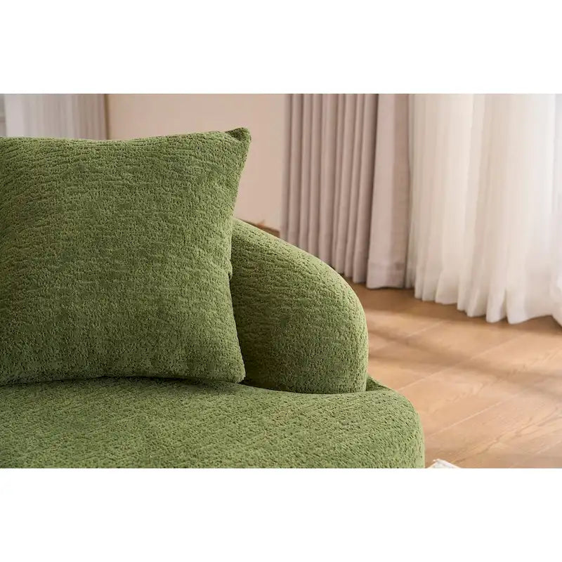 Canapé d'angle en chenille en forme de L avec méridienne et 4 oreillers