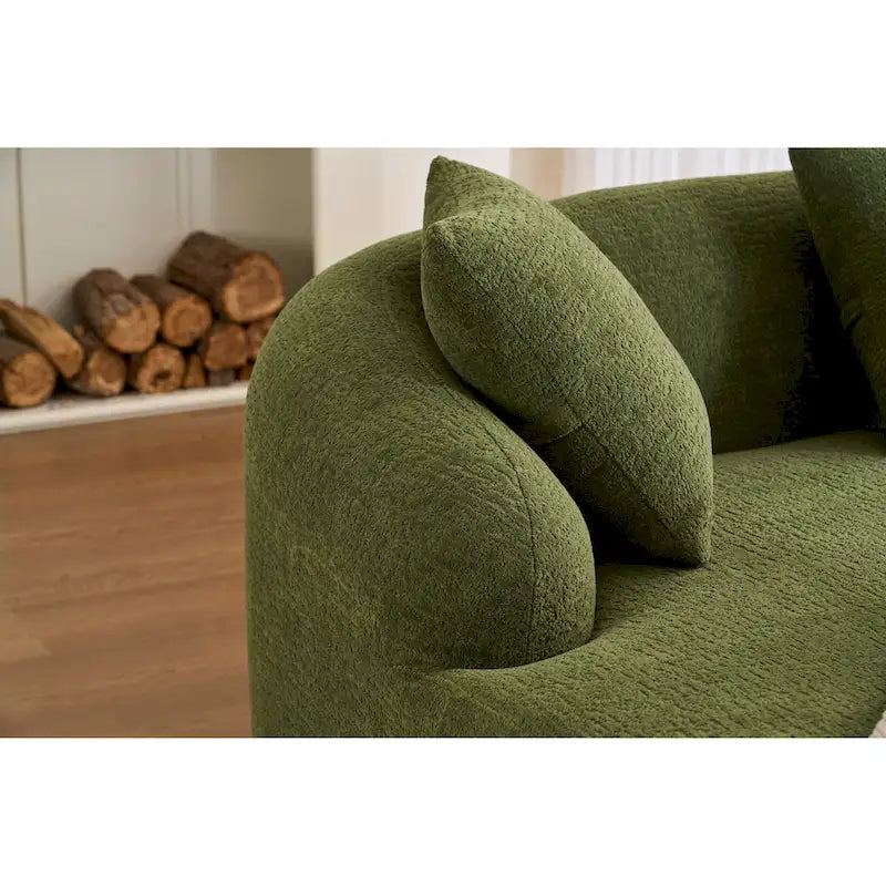 Canapé d'angle en chenille en forme de L avec méridienne et 4 oreillers