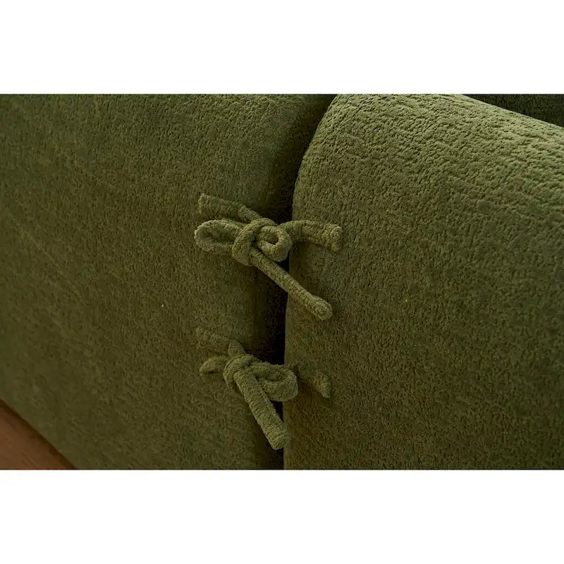 Canapé d'angle en chenille en forme de L avec méridienne et 4 oreillers