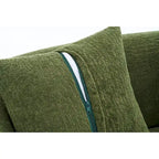 Canapé d'angle en chenille en forme de L avec méridienne et 4 oreillers