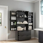Meuble de Rangement pour Salle de Bain avec 2 Tiroirs, Étagère à 8 Compartiments et 3 Étagères