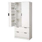 Meuble de Rangement pour Salle de Bain avec 2 Tiroirs, Étagère à 8 Compartiments et 3 Étagères