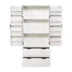 Meuble de Rangement pour Salle de Bain avec 2 Tiroirs, Étagère à 8 Compartiments et 3 Étagères