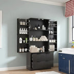 Meuble de Rangement pour Salle de Bain avec 2 Tiroirs, Étagère à 8 Compartiments et 3 Étagères
