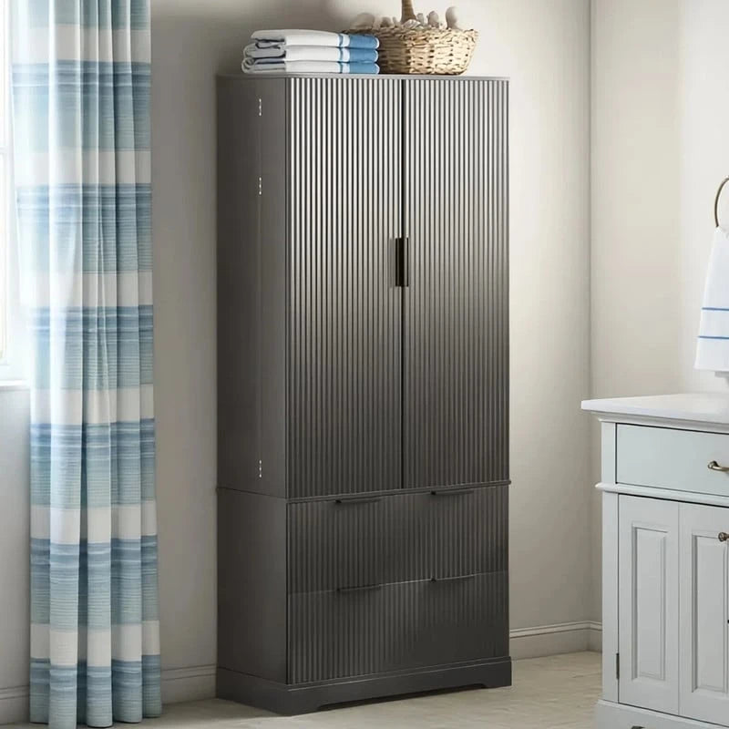 Meuble de Rangement pour Salle de Bain avec 2 Tiroirs, Étagère à 8 Compartiments et 3 Étagères
