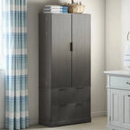 Meuble de Rangement pour Salle de Bain avec 2 Tiroirs, Étagère à 8 Compartiments et 3 Étagères