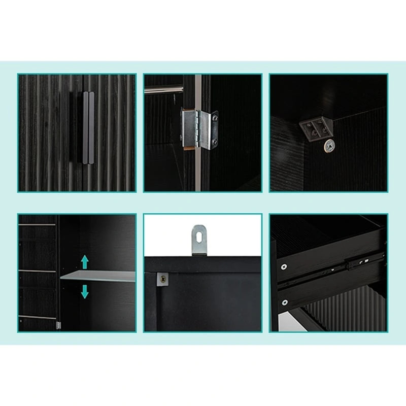 Meuble de Rangement pour Salle de Bain avec 2 Tiroirs, Étagère à 8 Compartiments et 3 Étagères