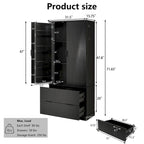 Meuble de Rangement pour Salle de Bain avec 2 Tiroirs, Étagère à 8 Compartiments et 3 Étagères