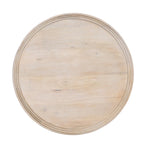 Table basse ronde à plateau amovible de 76 cm, bois de manguier artisanal, blanc délavé
