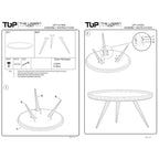 Table basse ronde à plateau amovible de 76 cm, bois de manguier artisanal, blanc délavé