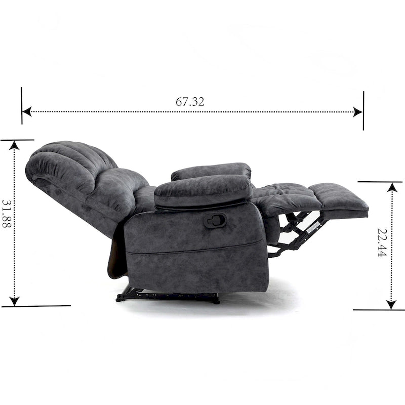 Fauteuil inclinable manuel surdimensionné avec levier latéral et dossier réglable